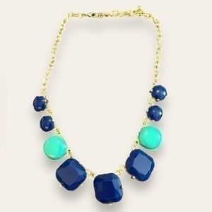 Green, Blue, & Gold Statement Necklace